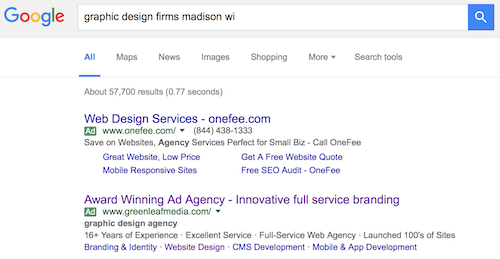 web marketing adwords header listing